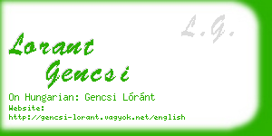 lorant gencsi business card