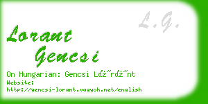 lorant gencsi business card